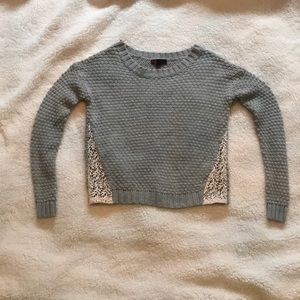 t/o sweater, with lace